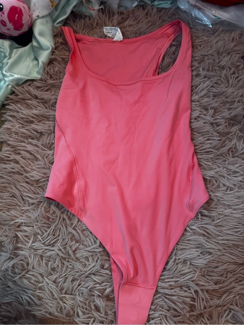 Women's One-Piece Scoop-Back lululemon body suit Coral Pink